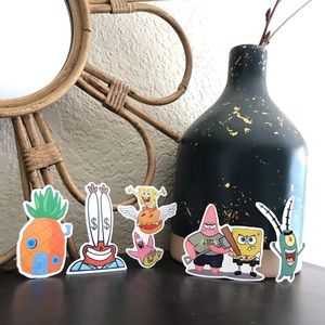 spongebob squarepants stickers . 5pc